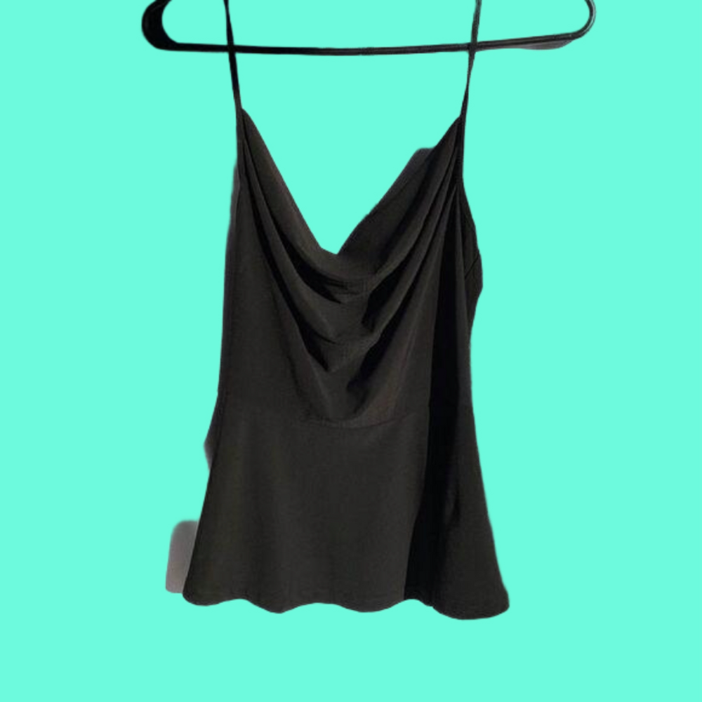 Leith Spaghetti Strap Cowl Sculpted Top Blouse Shirt​​​​​